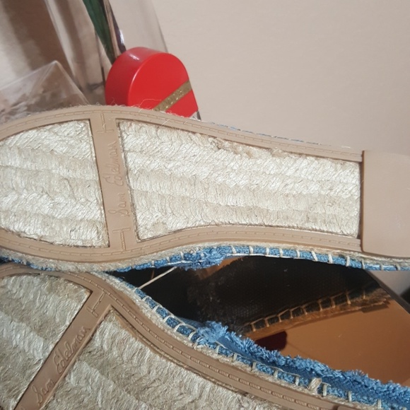 SAM EDELMAN WOMEN DENIM LEATHER TOES SLIP ON - Picture 6 of 7